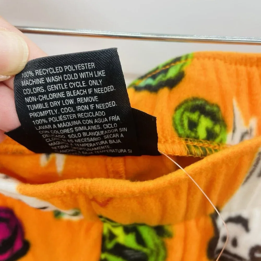 Hyde & Eek! Mens Big & Tall 3X Ghost Print‎ Halloween Fleece Pajama Pants Orange
